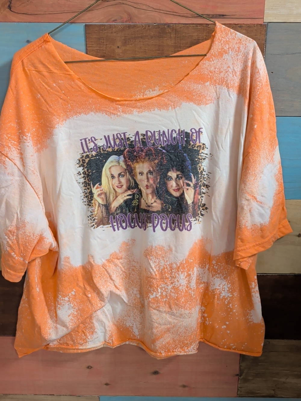 Hocus Pocus Graphic Tie-Dye Women's Tee - Orange/White